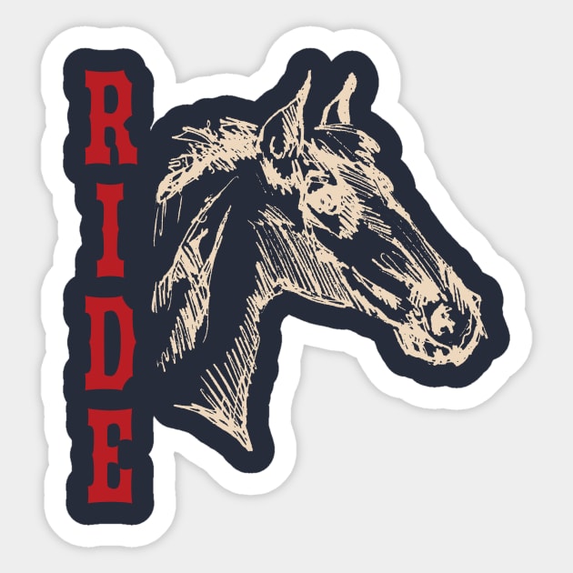 Ride The Horse: Equestrian Design Sticker by Tessa McSorley